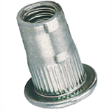 BN 26687 - Blind rivet nuts knurled shank, flat head, open end (BCT® RBB/FK), aluminum, plain