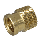 BN 1054 - Press-in threaded inserts for thermoplastics and thermosettings, without flange, brass, plain