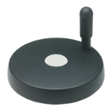 BN 14090 - Solid handwheels with revolving handle and black-oxide steel boss (Elesa® VDS+I), black, matte finish