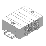SS5X3-45 - Electroválvula de 3 vías / Montaje apilable / Cableado individual