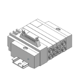 SS5X3-45P - Electroválvulas de 5 vías / Montaje apilable / Montaje en placa base / Cable plano