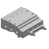SS5X5-41P - 5/2-Wege-Elektromagnetventil / Aluplatte / Flanschversion / Flachbandkabel / Kompakt