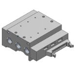 SS5X5-42P - 5/2-Wege-Elektromagnetventil / Aluplatte / Flanschversion / Flachbandkabel / Gemeinsame externe Pilotluft