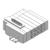 SS5X5-45F - 5/2-Wege-Elektromagnetventil / Kassettenversion / Flanschversion / D-Sub-Stecker