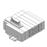 SS5X5-45P - 5/2-Wege-Elektromagnetventil / Kassettenversion / Flanschversion / Flachbandkabel