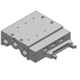 SS5X5-20P - 5/2-Wege-Elektromagnetventil / Aluplatte / Rohrversion / Flachbandkabel