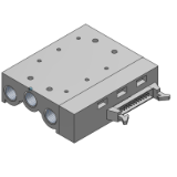 SS5X7-20P - 5/2-Wege-Elektromagnetventil / Aluplatte / Rohrversion / Flachbandkabel