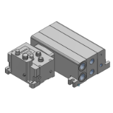 VV5QC51-S-BASE - Base Mounted Plug-in Manifold: For EX600 Integrated-type (I/O) Serial Transmission System/Base