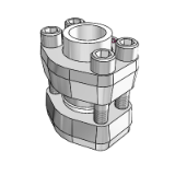 Tube flange connection 6000 psi ZAKO - High pressure 400 bar, hole pattern template according to SAE J 518 C / ISO 6162